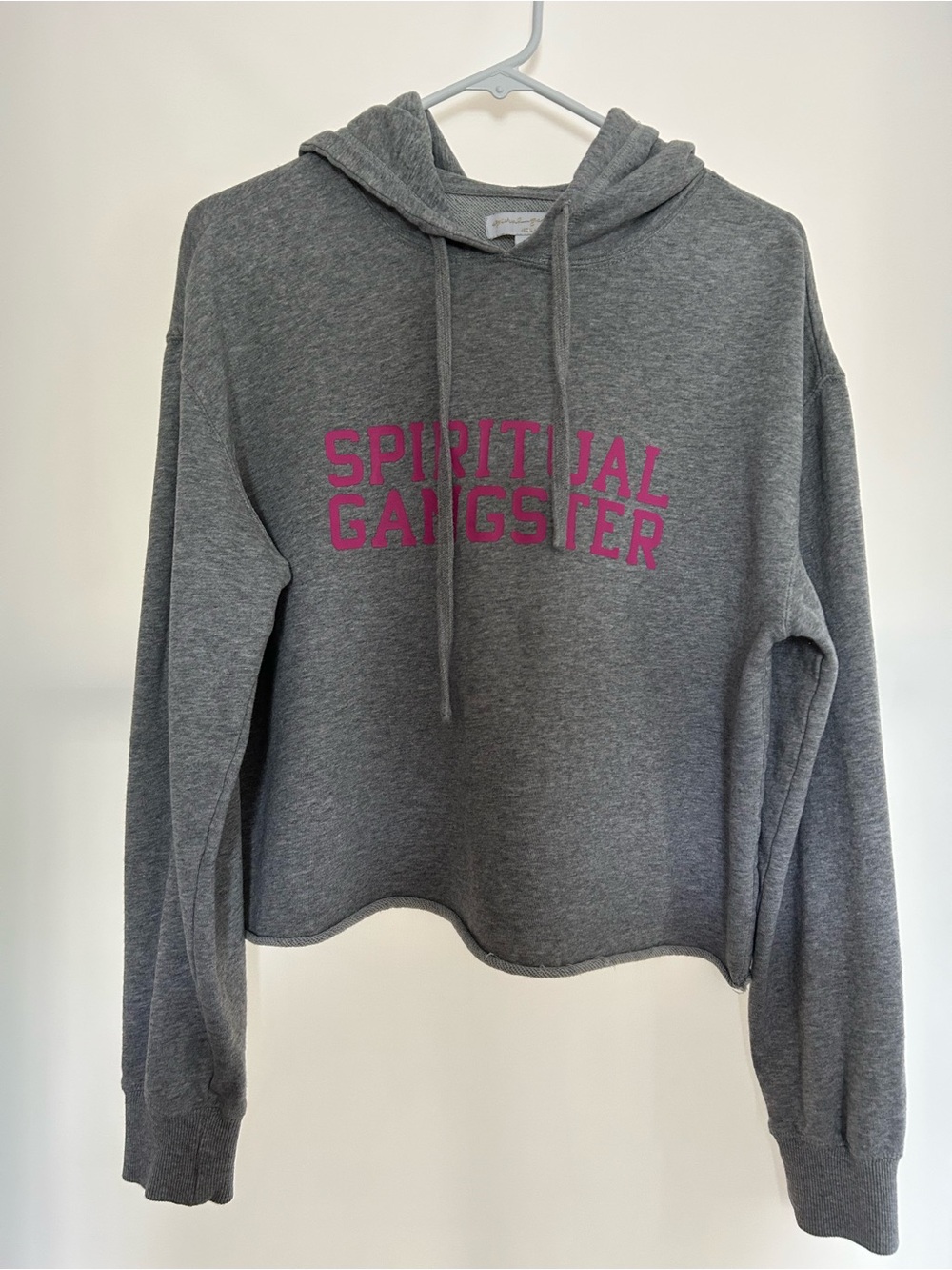 Spiritual Gangster Gray Hoodie with Pink Logo